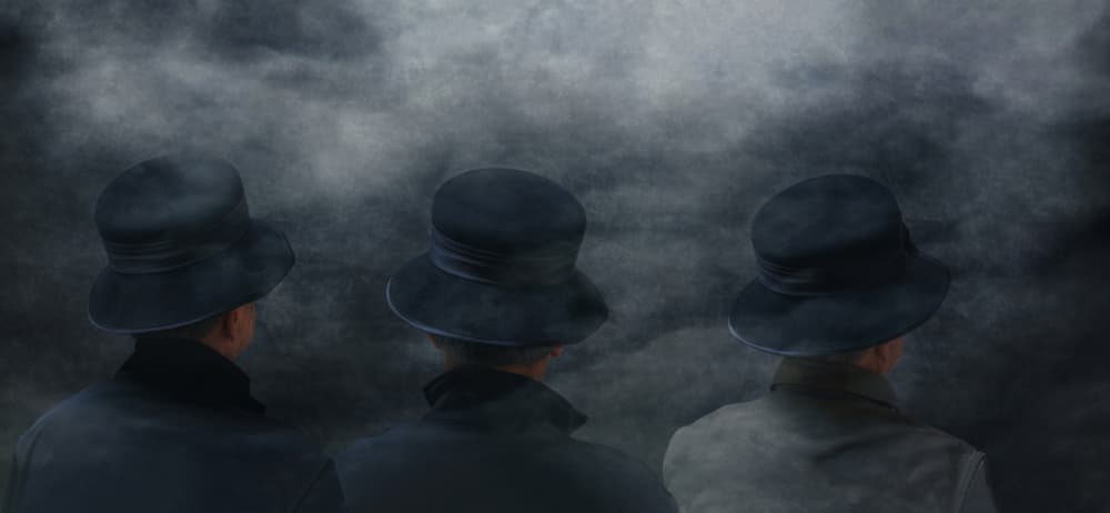 Mysterious Men In Fog by Brig Barkow — canvas wall art