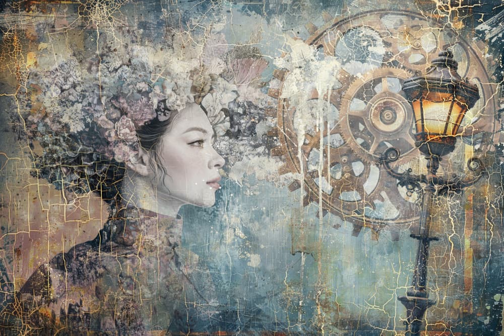 Ethereal Floral Steampunk by Rafal Kulik — canvas wall art