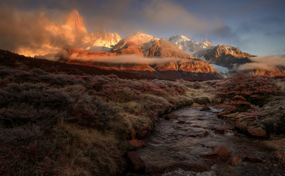 Golden Hour Mountain Stream by Lijuan Yuan — canvas wall art