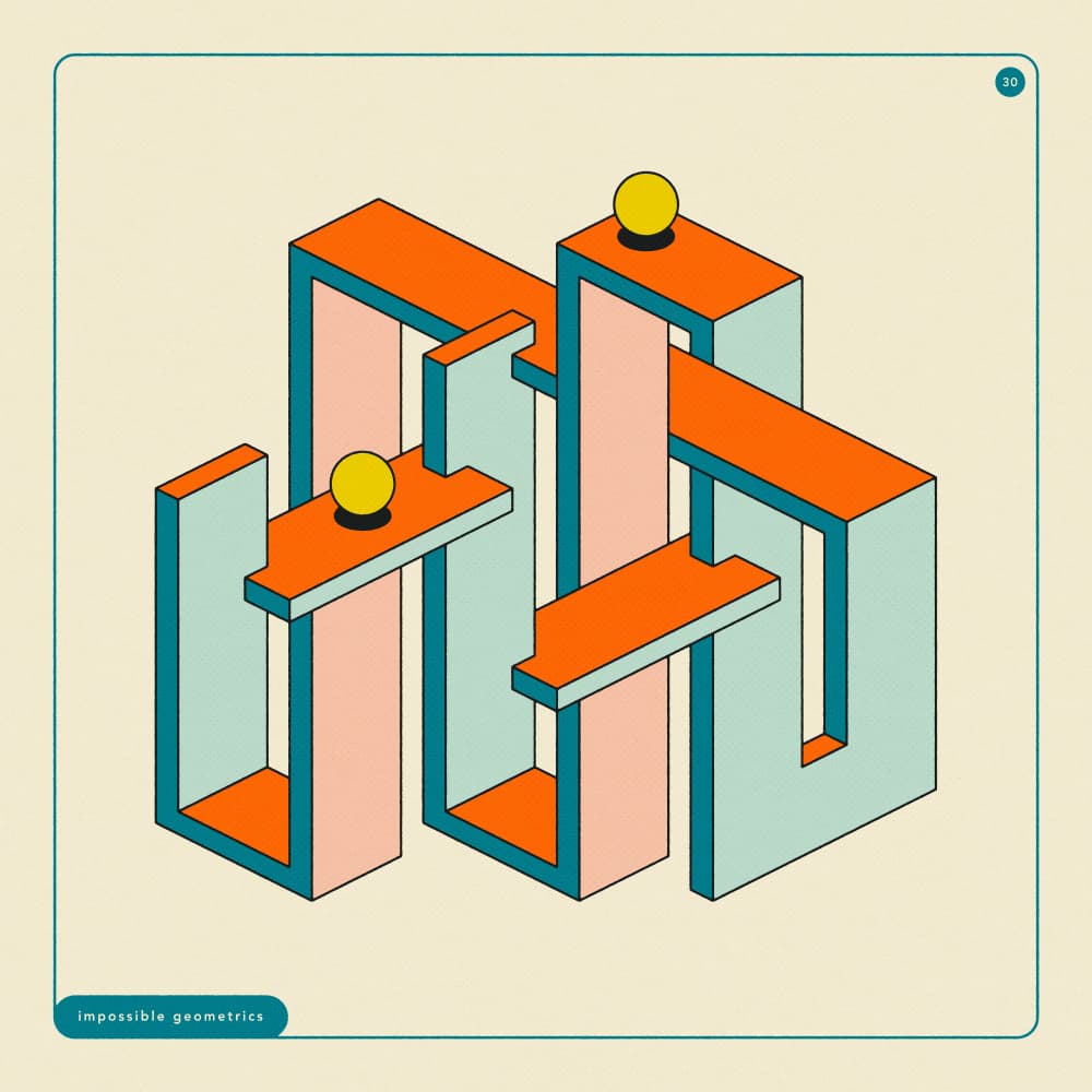 Impossible Geometric Structure by Jazzberry Blue — canvas wall art