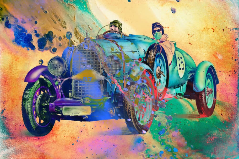 Vibrant Vintage Race by Rafal Kulik — canvas wall art