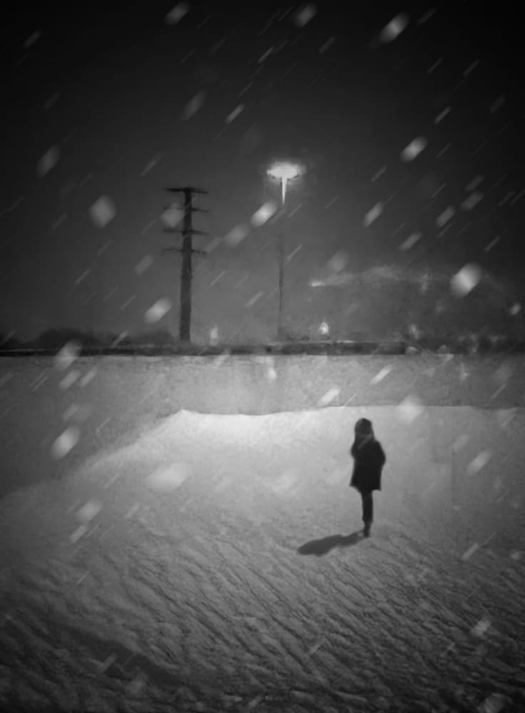 Winter Night Walker by Weiwei — canvas wall art