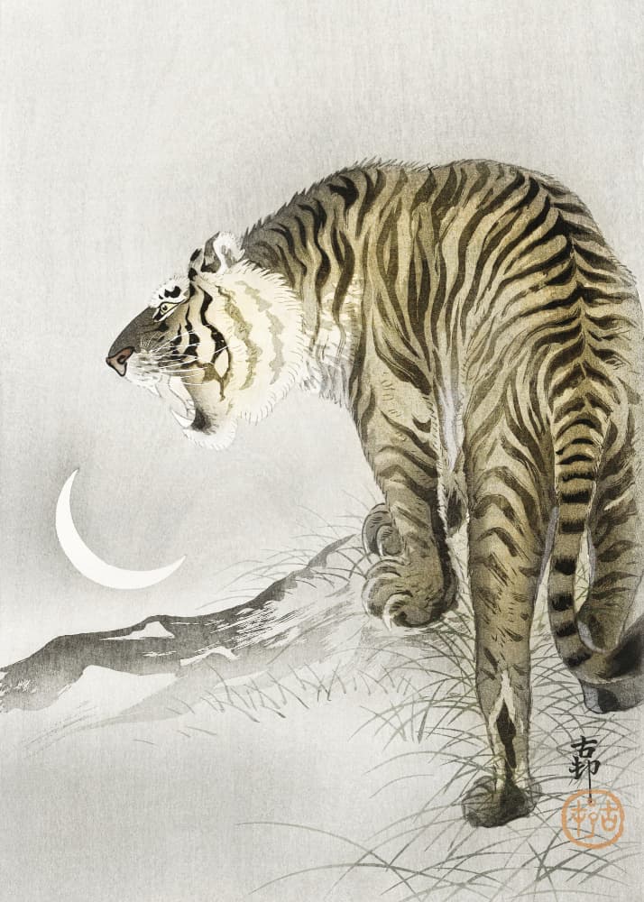 Roaring Tiger by Ohara Koson — canvas wall art