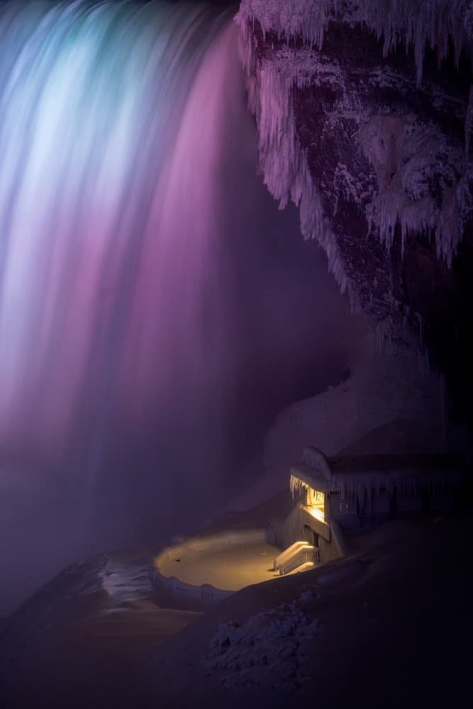 Frozen Niagara Night by David Fazaeli — canvas wall art