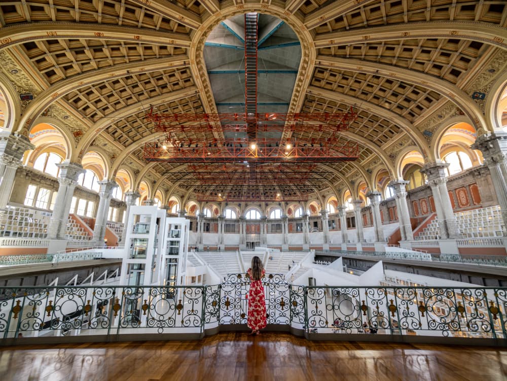 Woman In Grand Hall by Fernando Silveira — canvas wall art