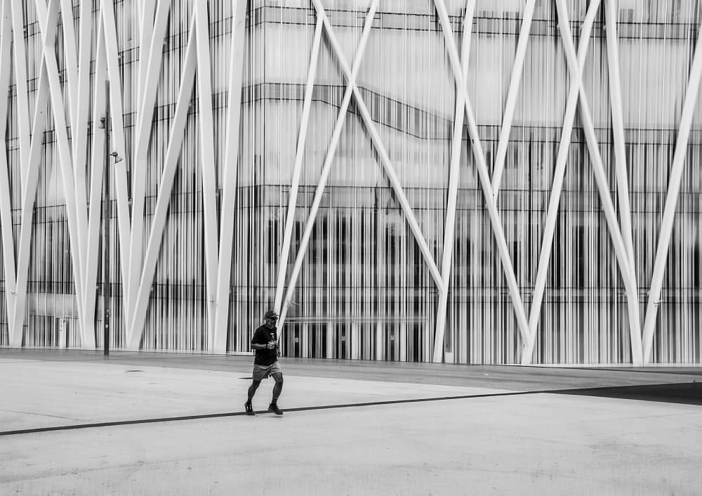 Urban Jogger Shadow by Adolfo Urrutia — canvas wall art