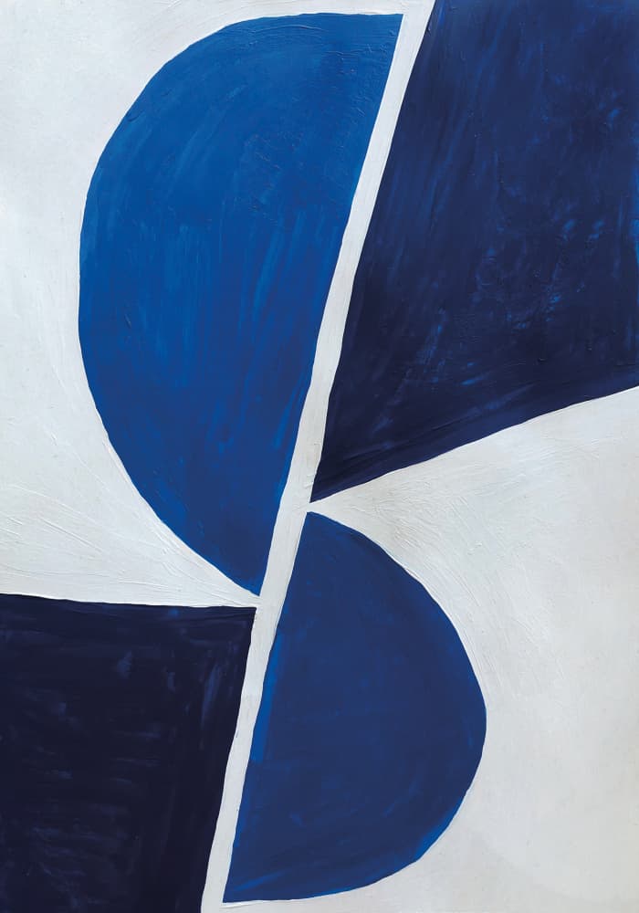 Blue Abstract Curves by Aylin Demir — canvas wall art