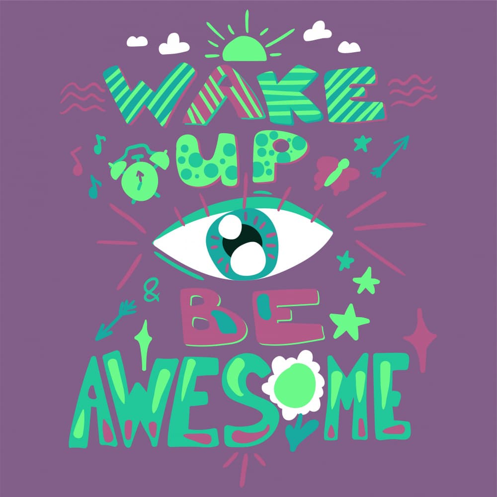 Wake Up Be Awesome by Marika Barsrsind — canvas wall art