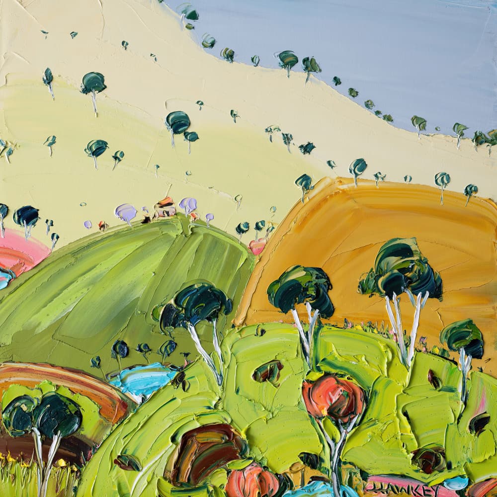 Colorful Rolling Hills by Angela Hawkey — canvas wall art