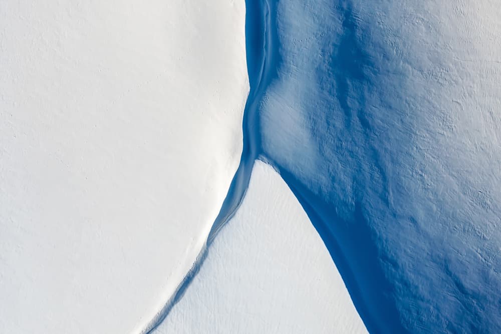 Blue Snow Shadows by Mei Xu — canvas wall art