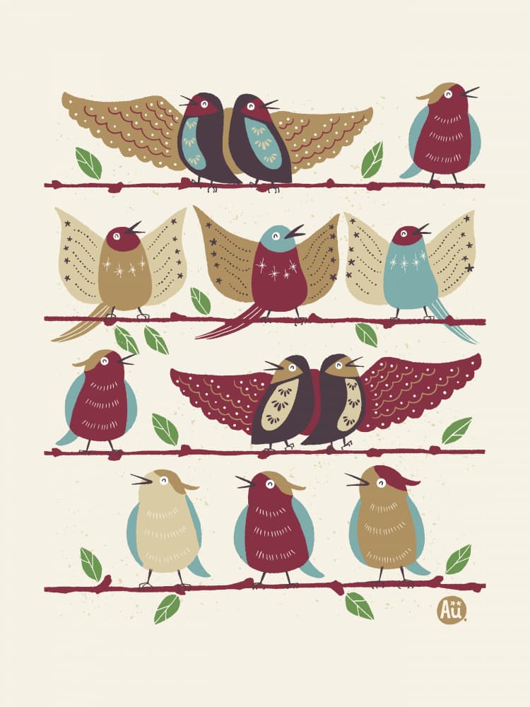 Whimsical Songbird Chorus by Aia Ueno — canvas wall art