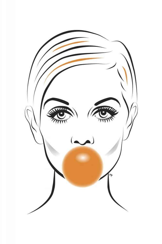 Retro Bubble Gum Girl by Martina — canvas wall art