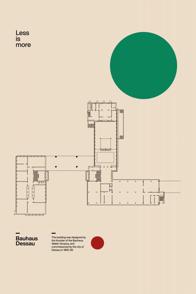 Bauhaus Dessau Plan by David Vineïs — canvas wall art