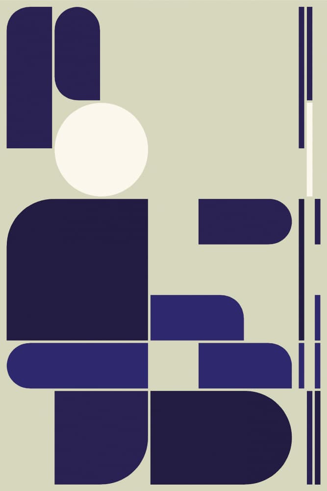 Geometric Blue Figure by Rafa Mateo — canvas wall art