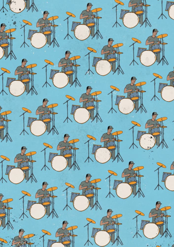 Cool Drummer Pattern by Nicholas — canvas wall art