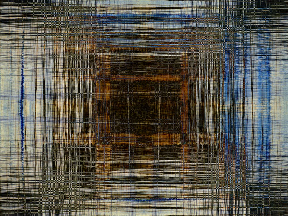 Dark Woven Grid by Jois Domont ( J.L.G.) — canvas wall art