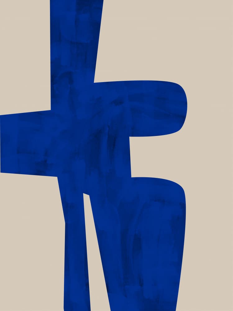 Modern Blue Forms by Elena Ristova — canvas wall art