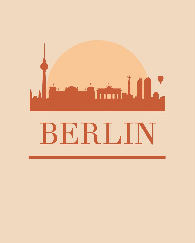 Berlin City Skyline by Emiliano Deificus — canvas wall art