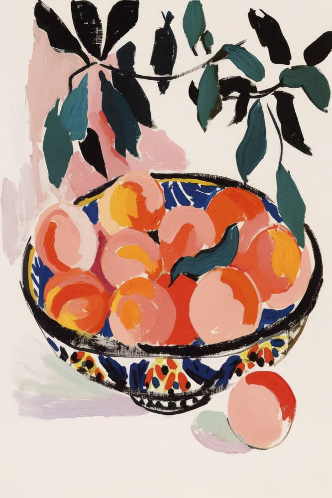Colorful Fruit Bowl by Treechild — canvas wall art