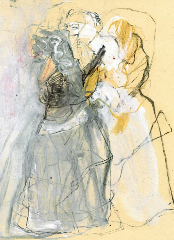 Elegant Figures Sketch by Ute Rathmann — canvas wall art