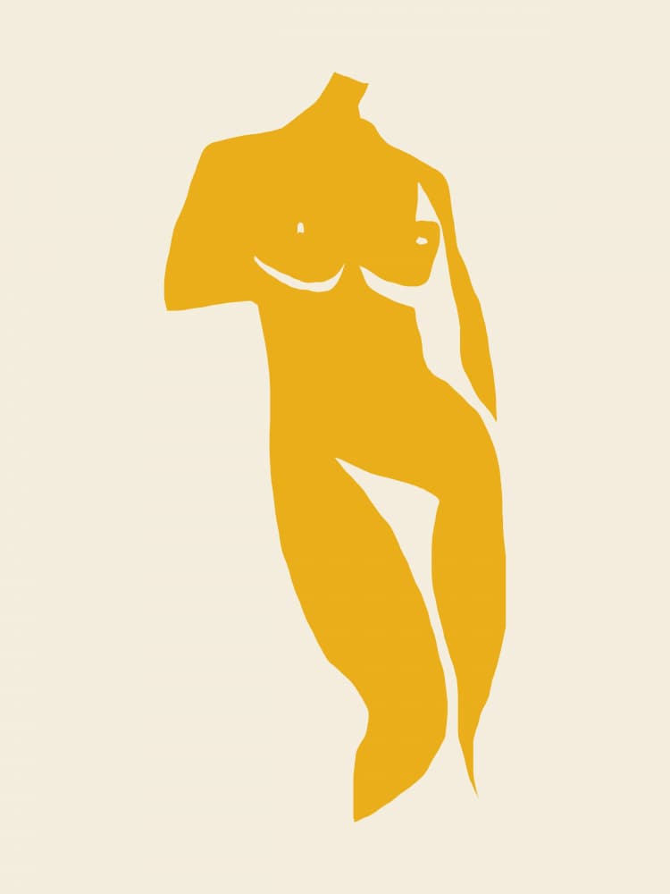 Golden Female Silhouette by Little Dean — canvas wall art