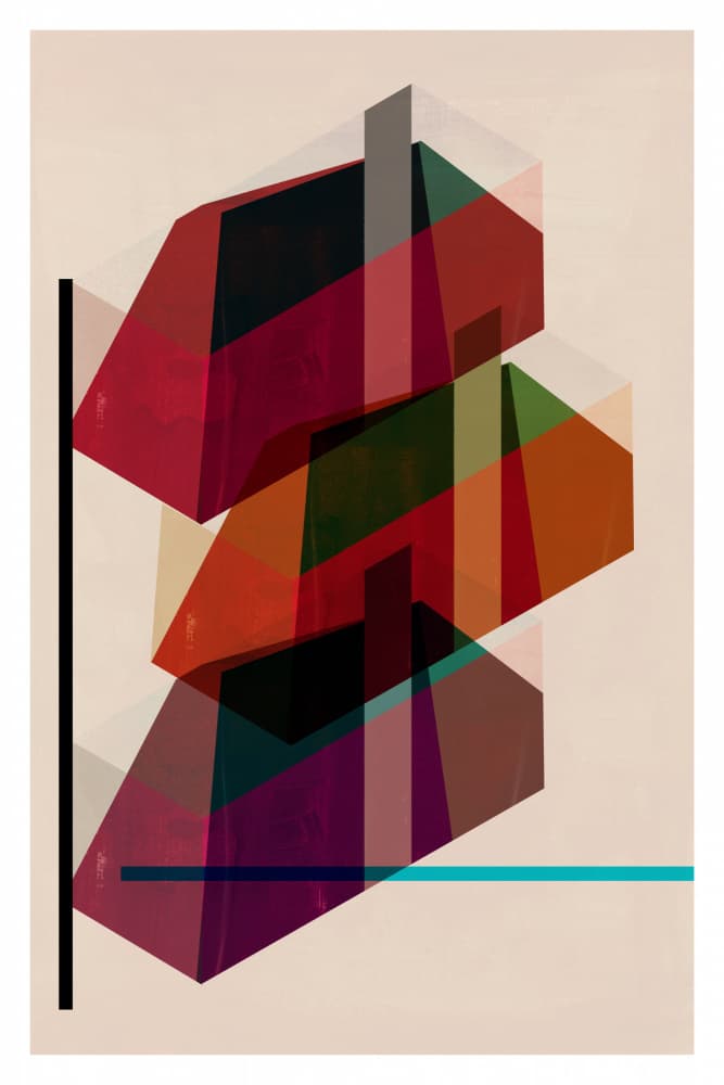 Stacked Geometric Forms by cartissi — canvas wall art