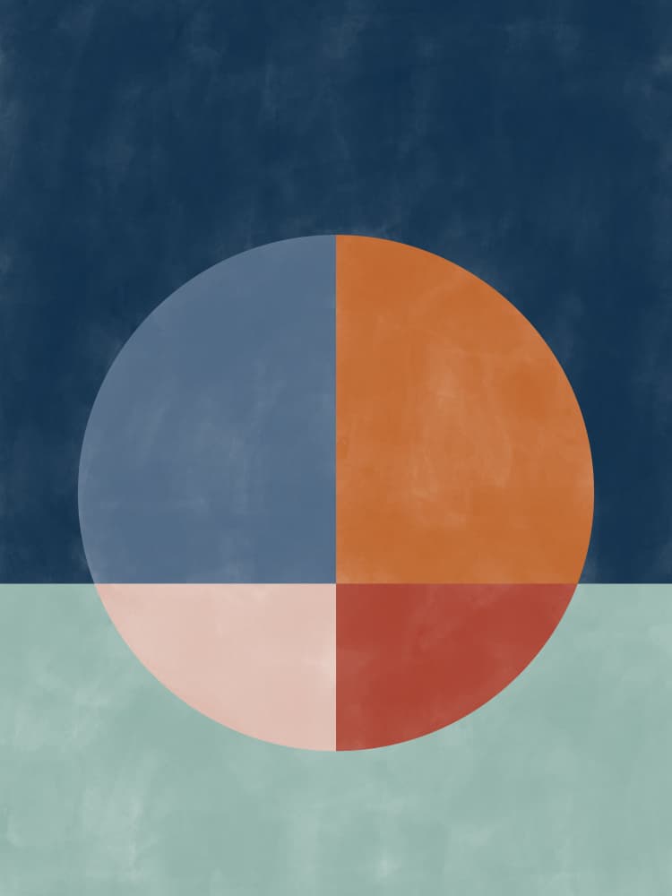 Muted Geometric Circle by Elena Ristova — canvas wall art