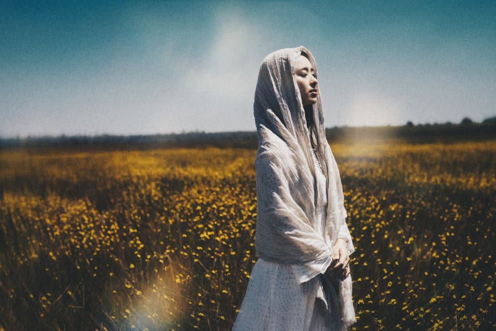 Woman in Golden Field by Vu Thien Vu — canvas wall art