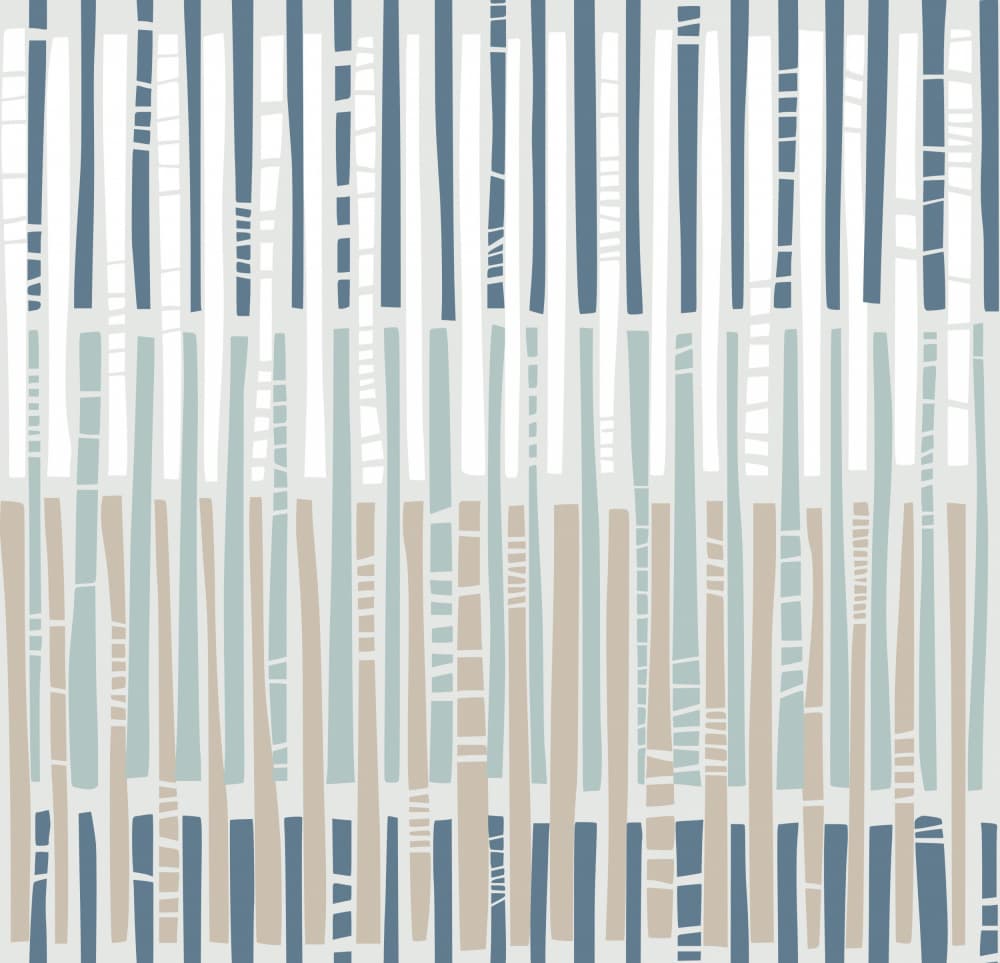 Blue Beige Vertical Stripes by Annick — canvas wall art