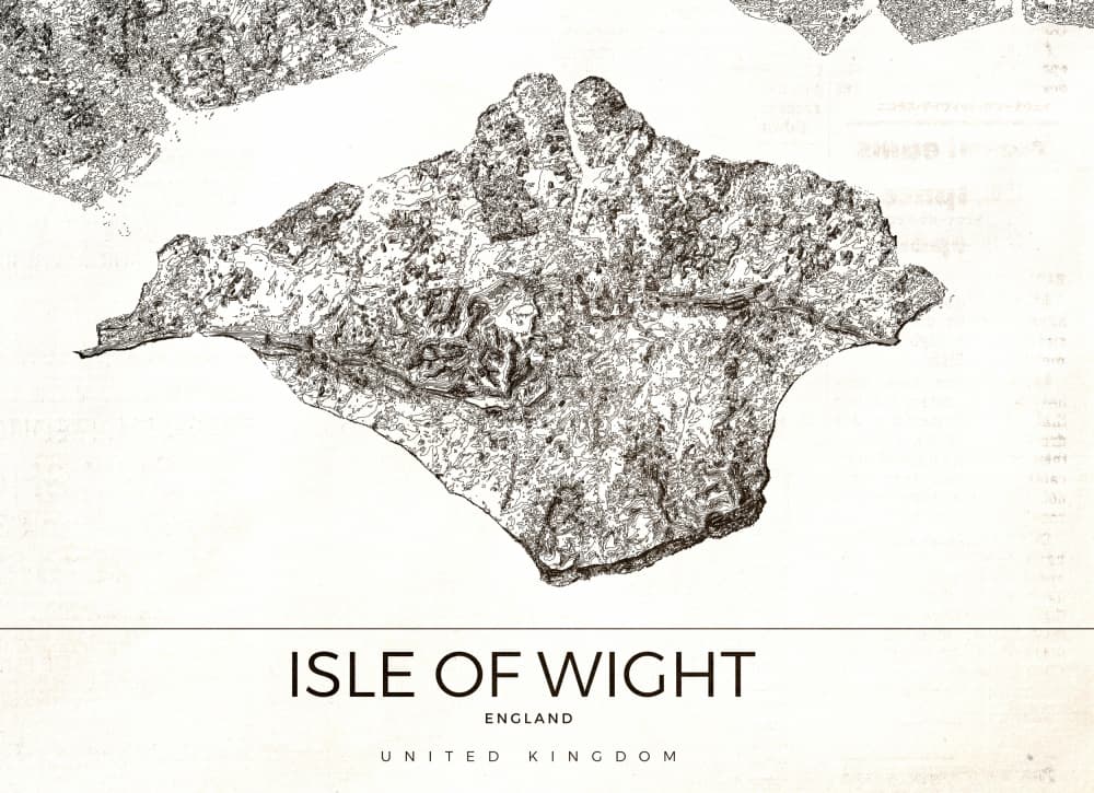 Historic Isle of Wight Map by Nicholas — canvas wall art