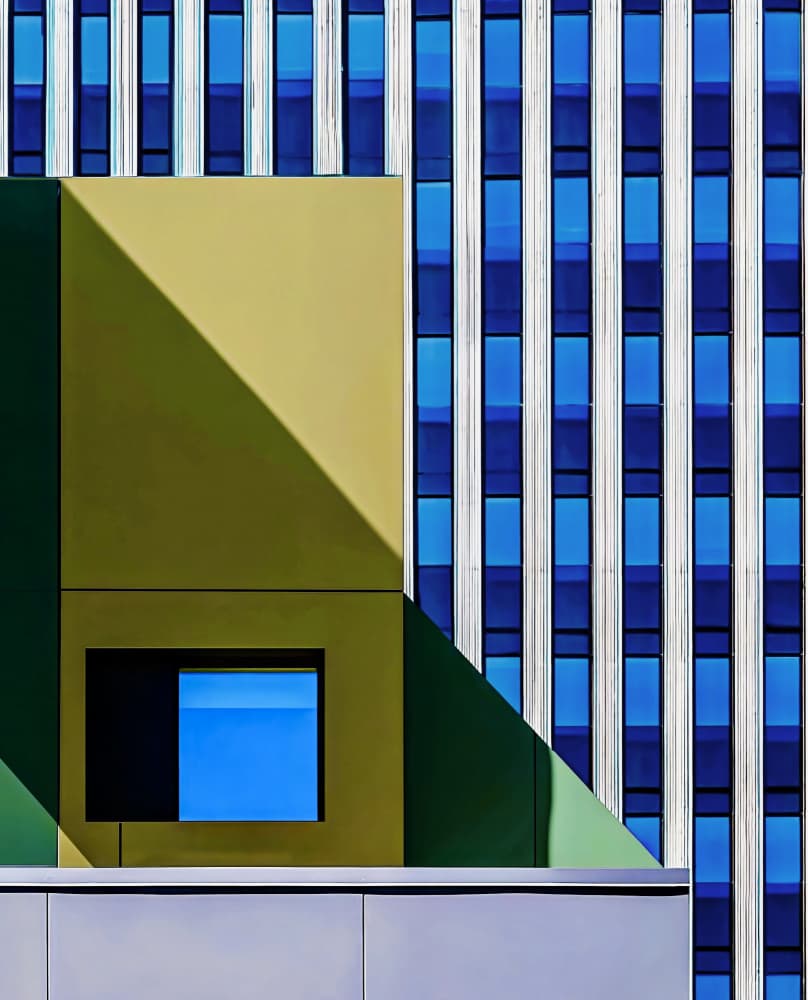Vibrant Geometric Building by Arnon Orbach — canvas wall art