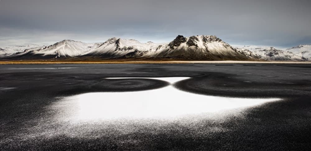 Frozen Lake Snowy Peaks by Liloni Luca — canvas wall art