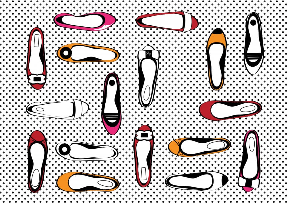 Colorful Flat Shoes by Martina — canvas wall art