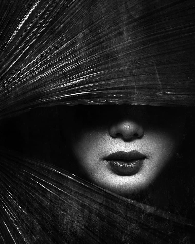 Mysterious Lips Portrait by Anthony Skip — canvas wall art