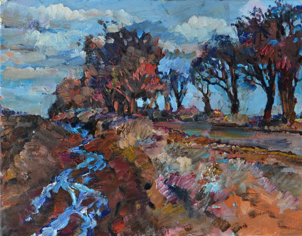 Autumn River Landscape by Andrii Kutsachenko — canvas wall art