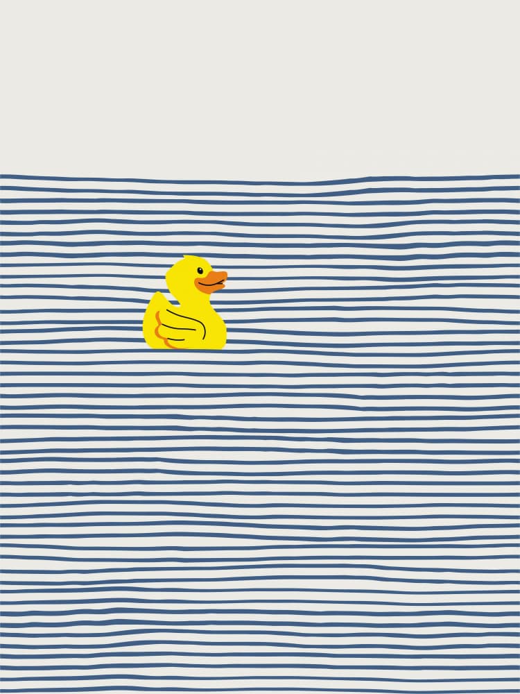 Rubber Duck Bathtime by Little Dean — canvas wall art