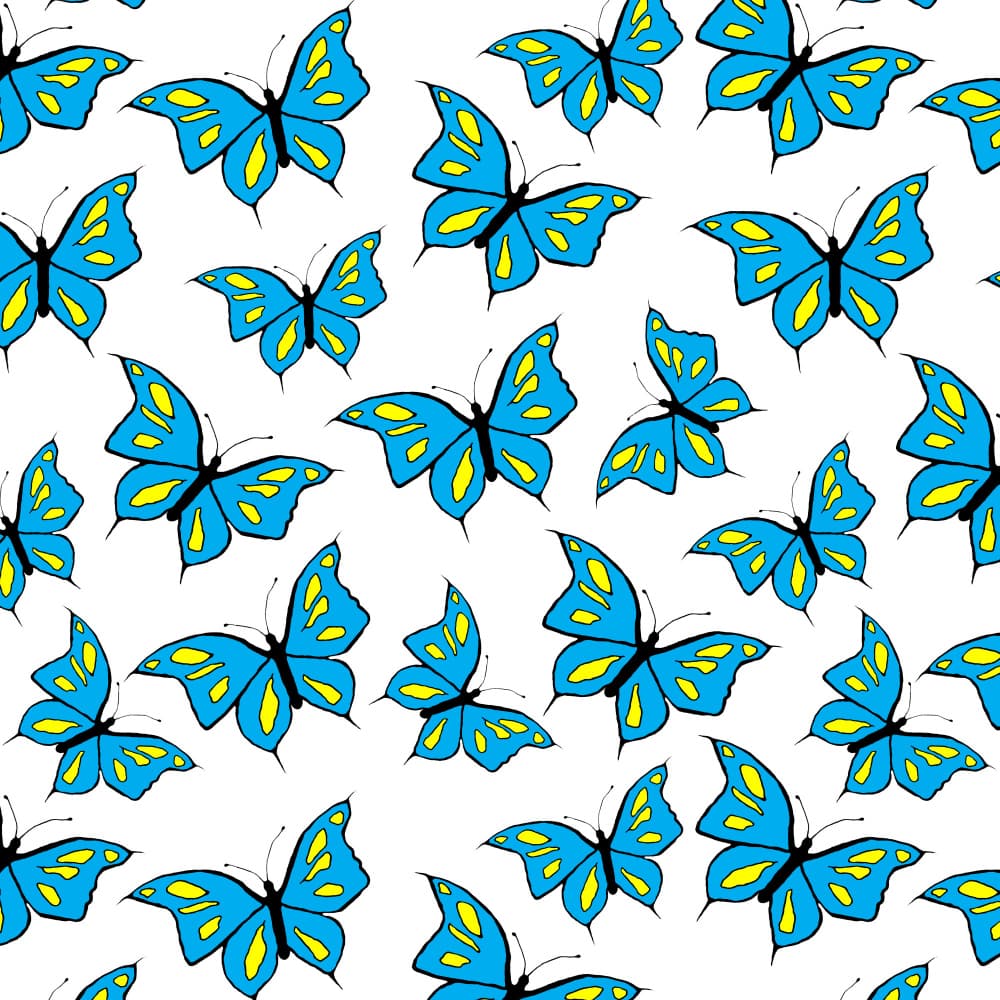 Whimsical Blue Butterflies by Michele Channell — canvas wall art