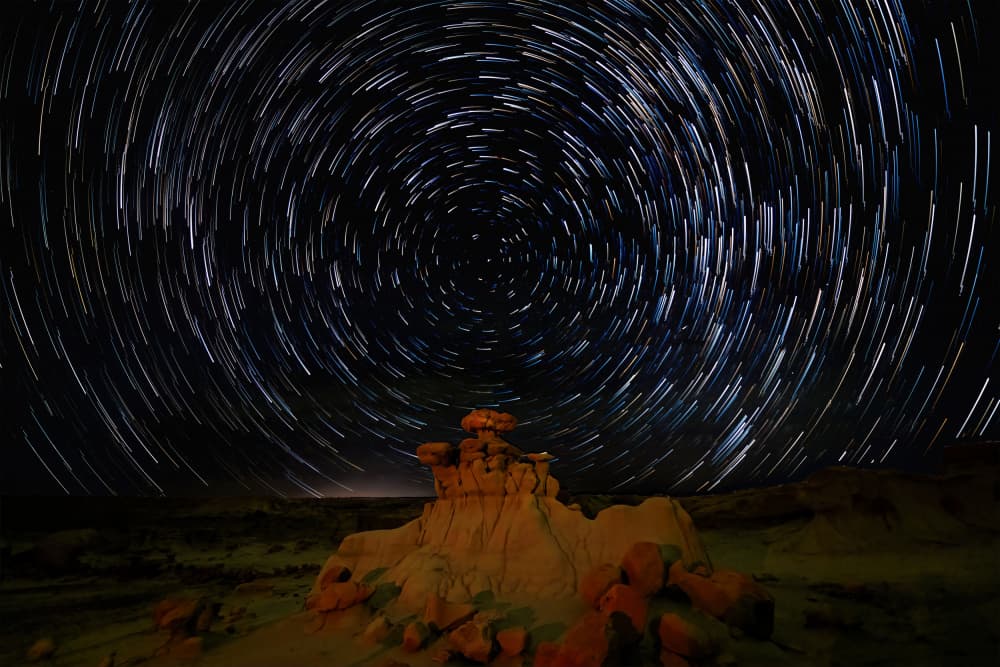 Starry Desert Trails by Ming Chen — canvas wall art