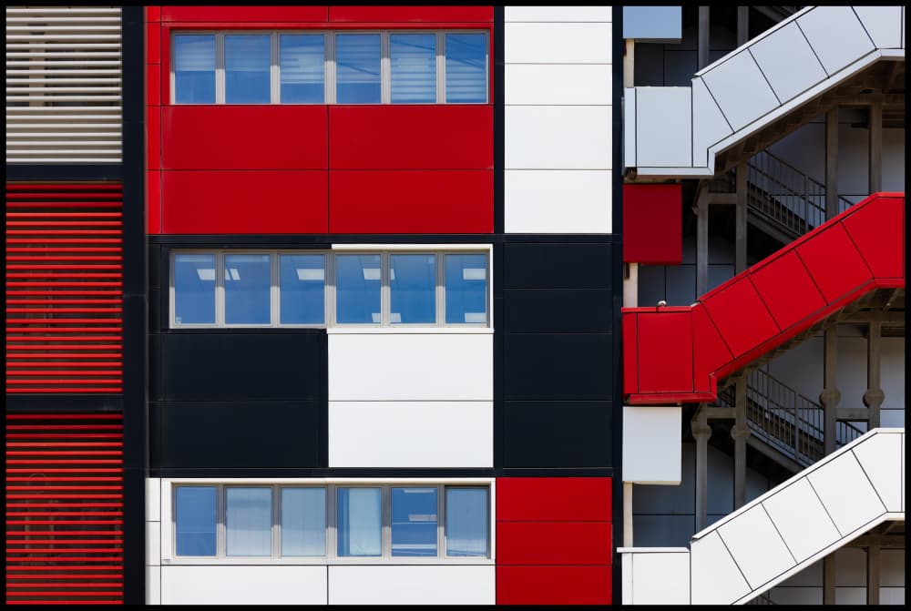Modern Geometric Facade by Azriel Yakubovitch — canvas wall art