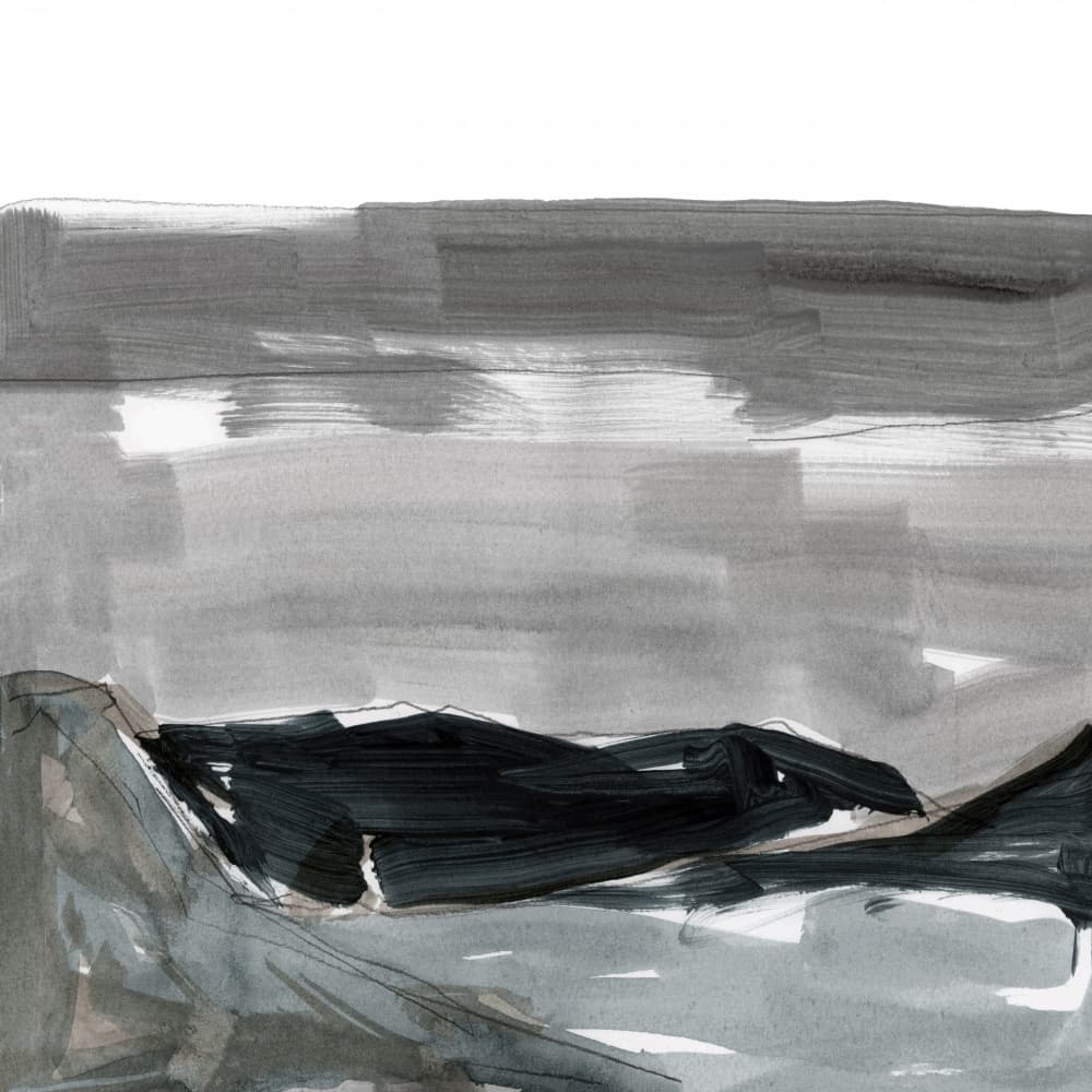 Abstract Grey Mountains by cartissi — canvas wall art
