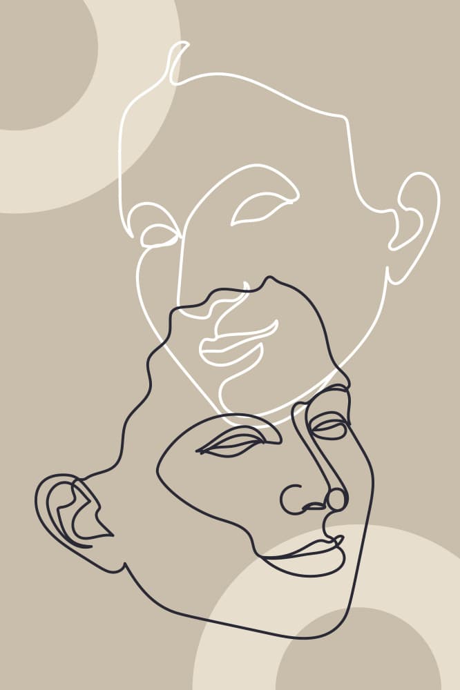 Serene Line Faces by Anna Rose — canvas wall art