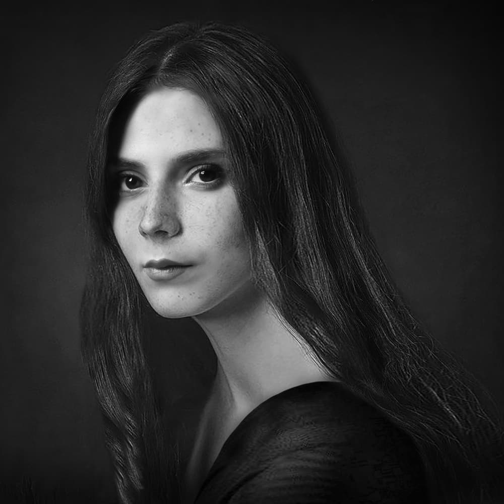 Elegant Gaze Portrait by Moein Hasheminasab — canvas wall art