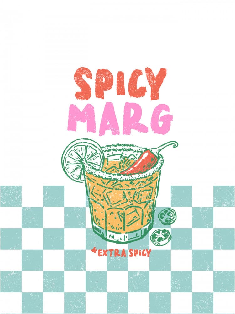 Spicy Marg Retro Style by Jolly and Dash — canvas wall art