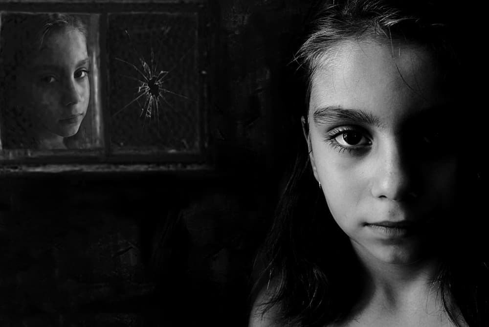 Girl's Broken Reflection by Emine Basa — canvas wall art