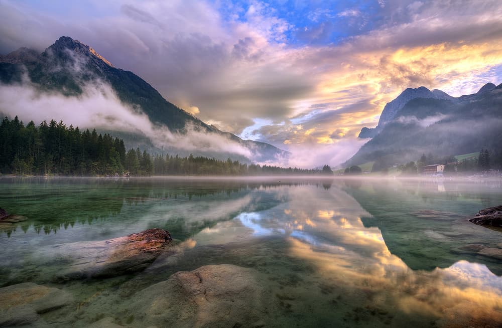 Misty Mountain Lake by Keller — canvas wall art