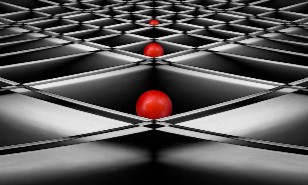 Infinite Red Spheres by Jacqueline Hammer — canvas wall art