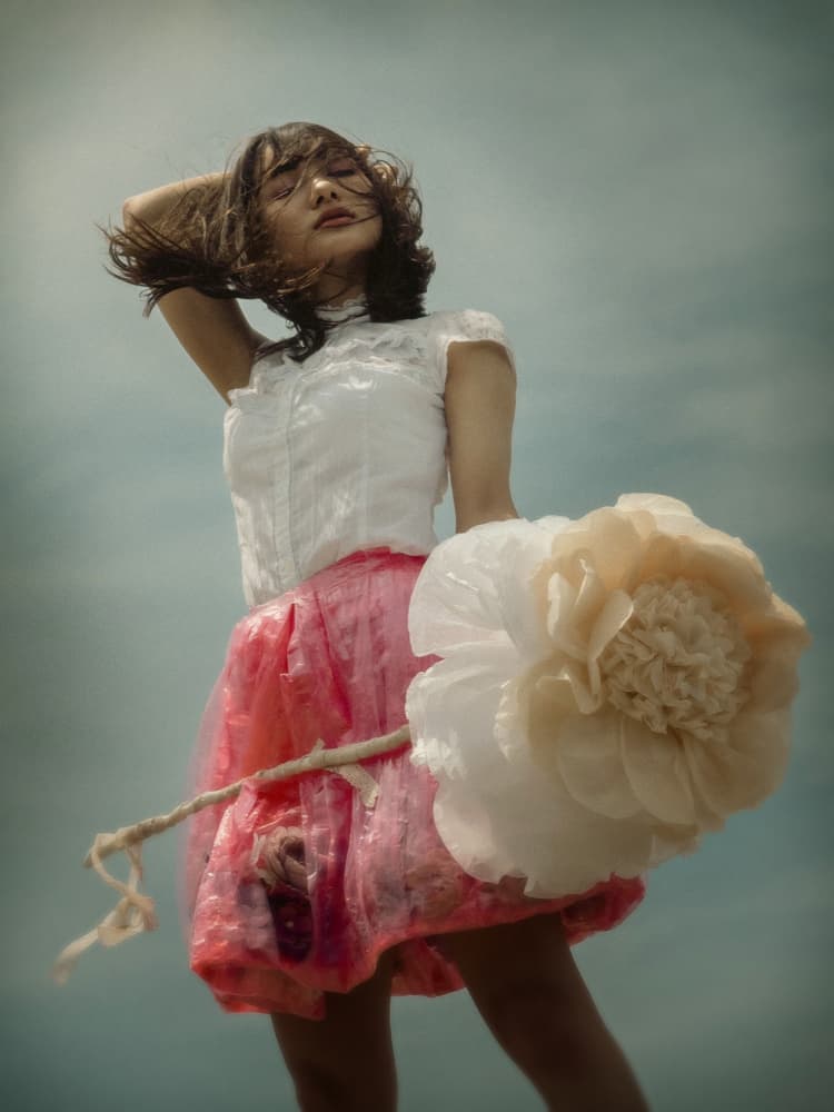 Ethereal Woman Pink Skirt by Takako Ugachi — canvas wall art