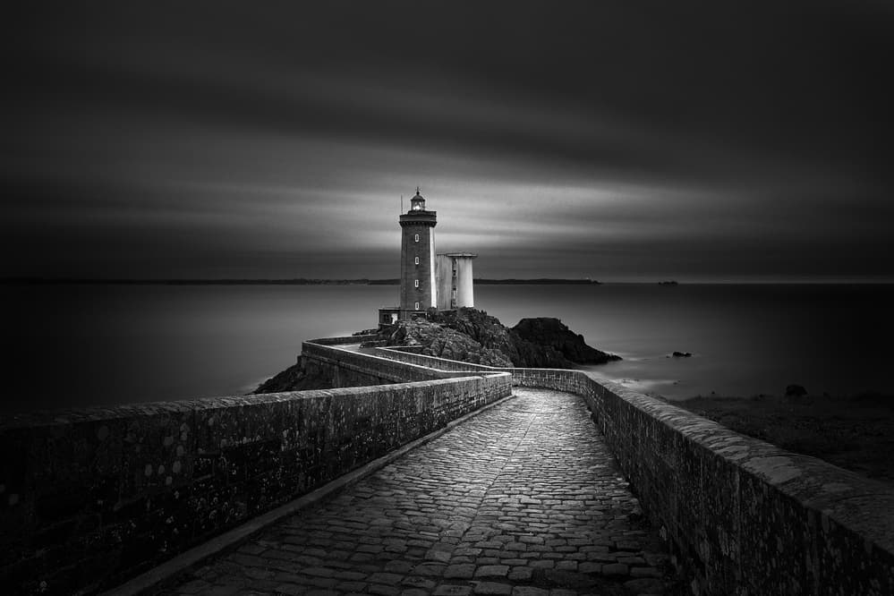 Dramatic Lighthouse Path by Denis — canvas wall art