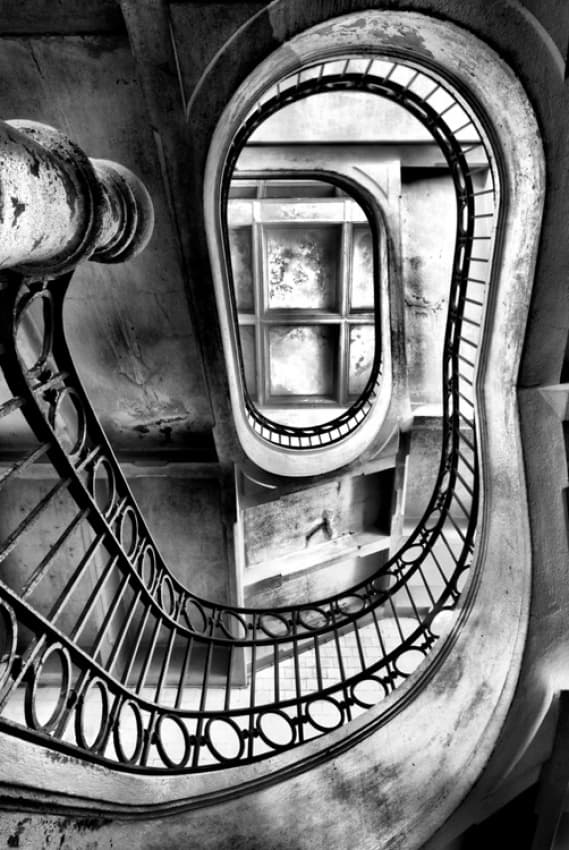 Dramatic Spiral Staircase by Filipe P Neto — canvas wall art