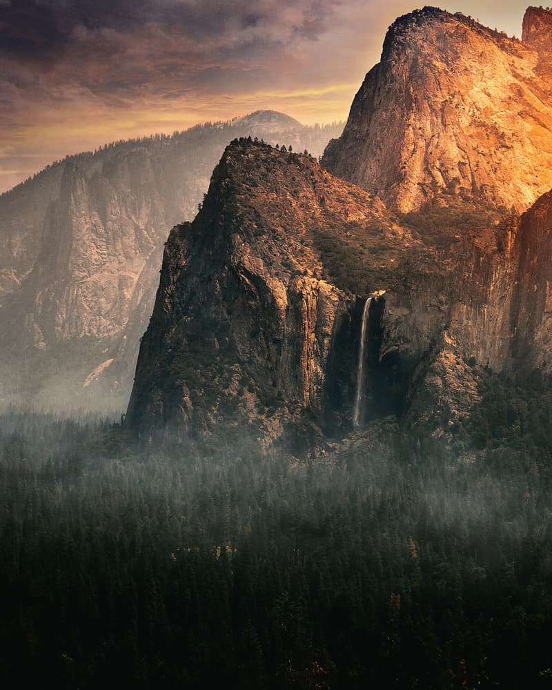 Golden Valley Waterfall by David George — canvas wall art